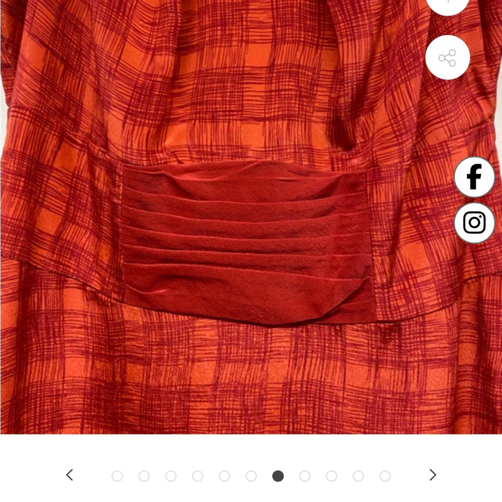 Anthropologie- Girls From Savoy Chic Silk Red Dress - Picture 6 of 10